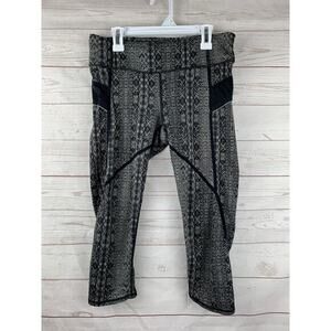 Athleta Prisma Stride Capri Legging Womens small Black Granite Grey Style 983394